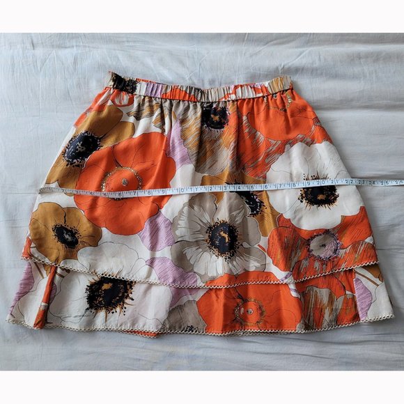 Anthropologie Odille Poppy Silk Skirt - Picture 5 of 9